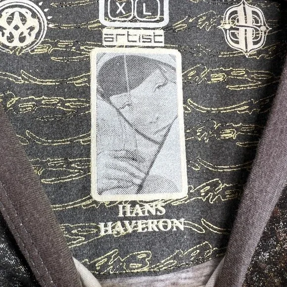 Hans Haveron Rare Signature Series Artist Mens Colorful Metallic Shirt Size XL